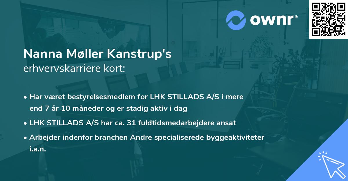 Nanna Møller Kanstrup's erhvervskarriere kort