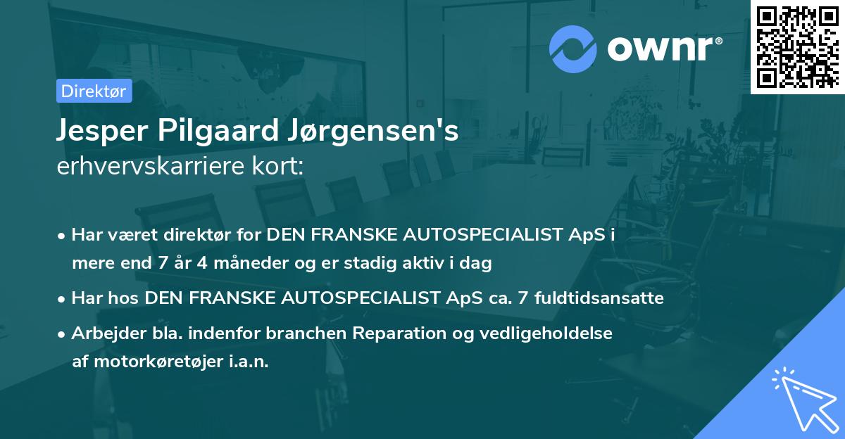 Jesper Pilgaard Jørgensen's erhvervskarriere kort