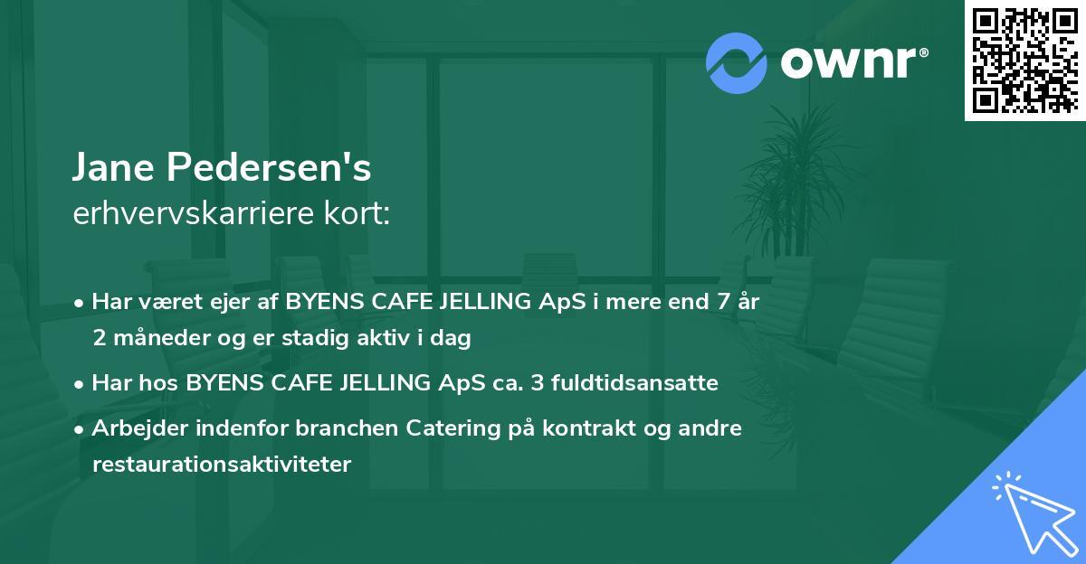 Jane Pedersen's erhvervskarriere kort