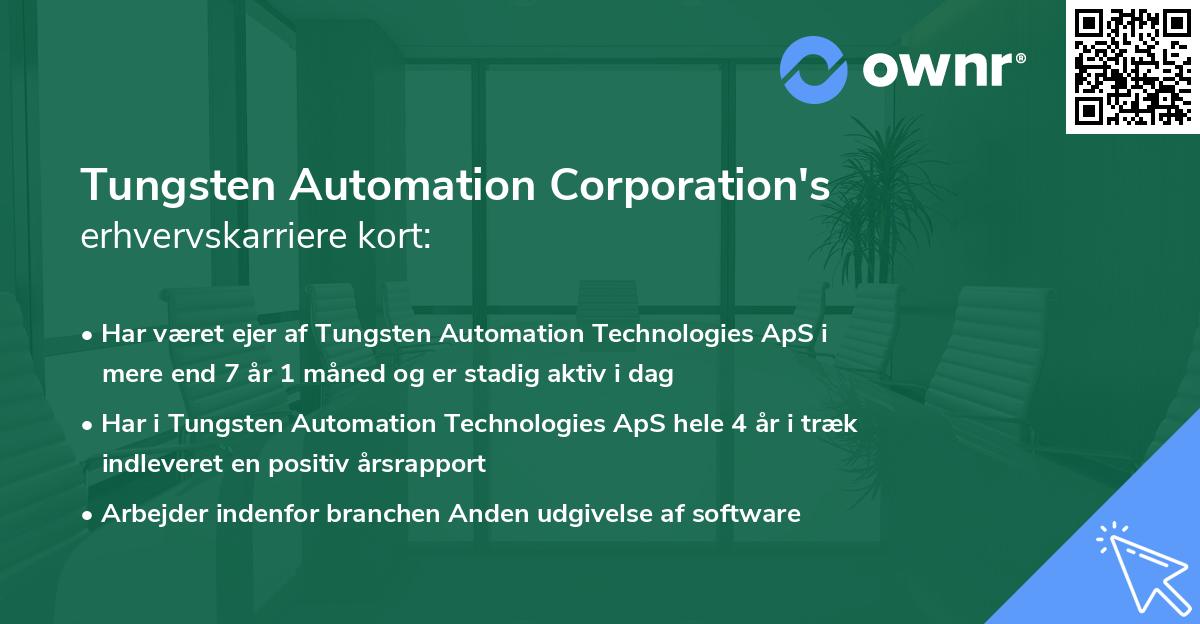 Tungsten Automation Corporation's erhvervskarriere kort