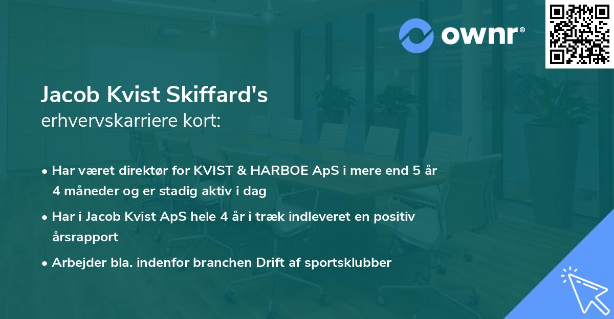 Jacob Kvist Skiffard's erhvervskarriere kort