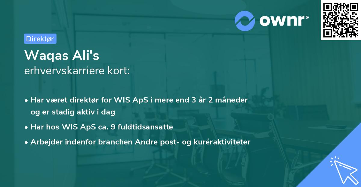 Waqas Ali's erhvervskarriere kort