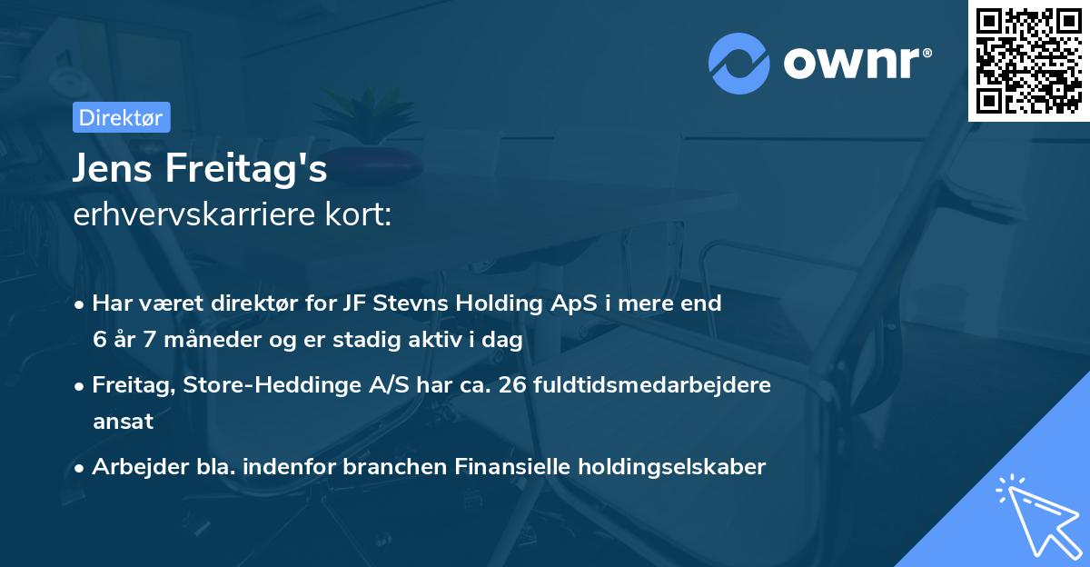 Jens Freitag's erhvervskarriere kort