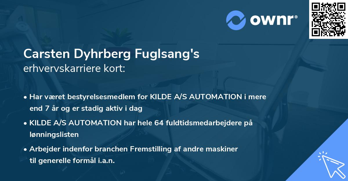 Carsten Dyhrberg Fuglsang's erhvervskarriere kort