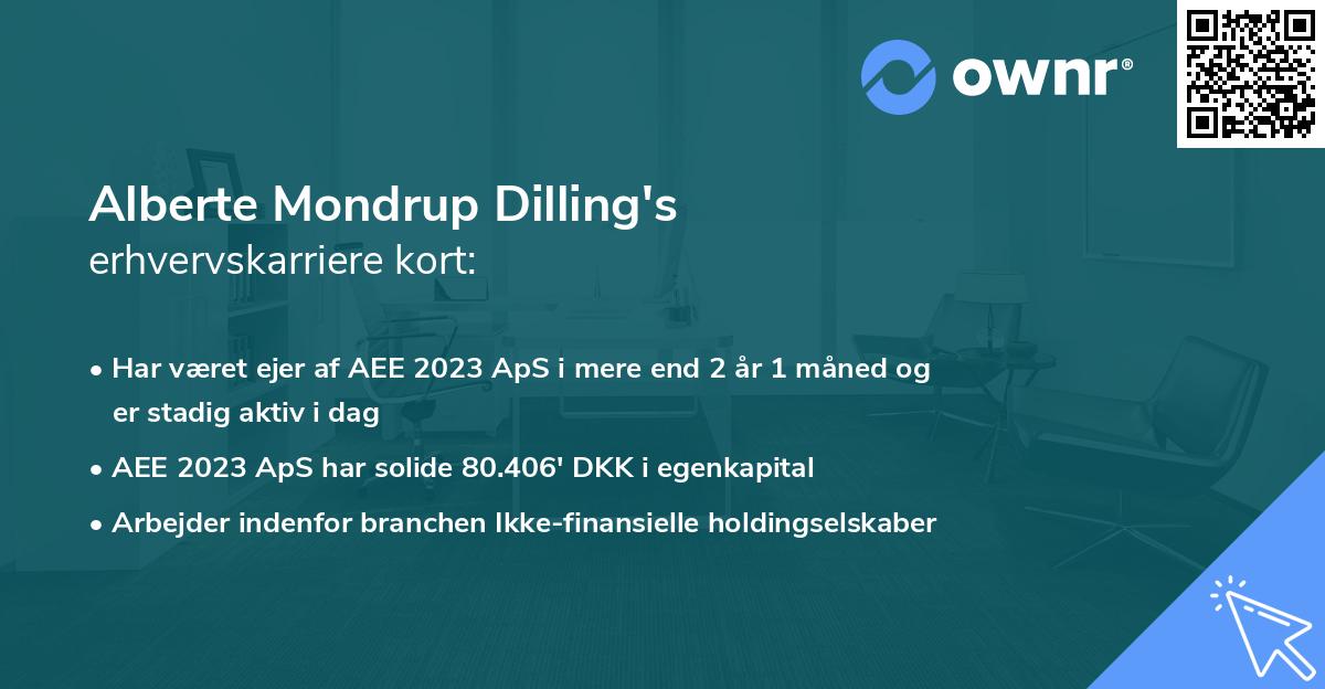Alberte Mondrup Dilling's erhvervskarriere kort