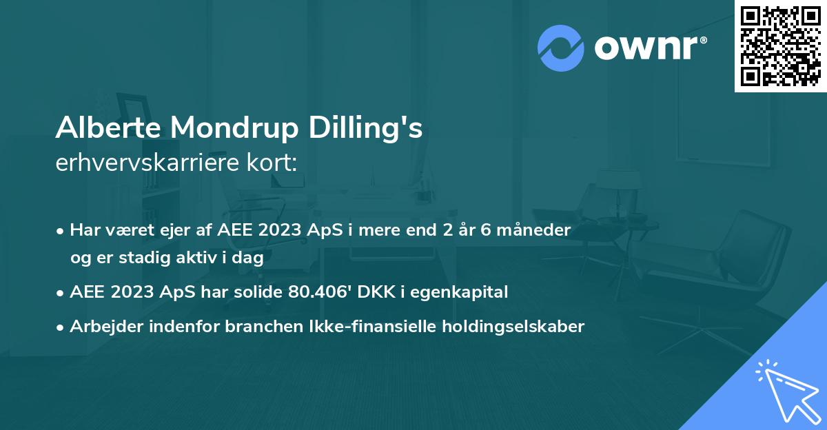 Alberte Mondrup Dilling's erhvervskarriere kort