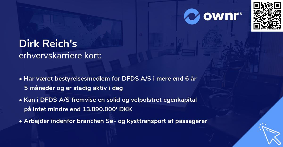 Dirk Reich's erhvervskarriere kort