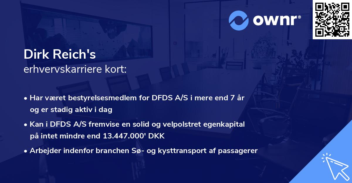 Dirk Reich's erhvervskarriere kort