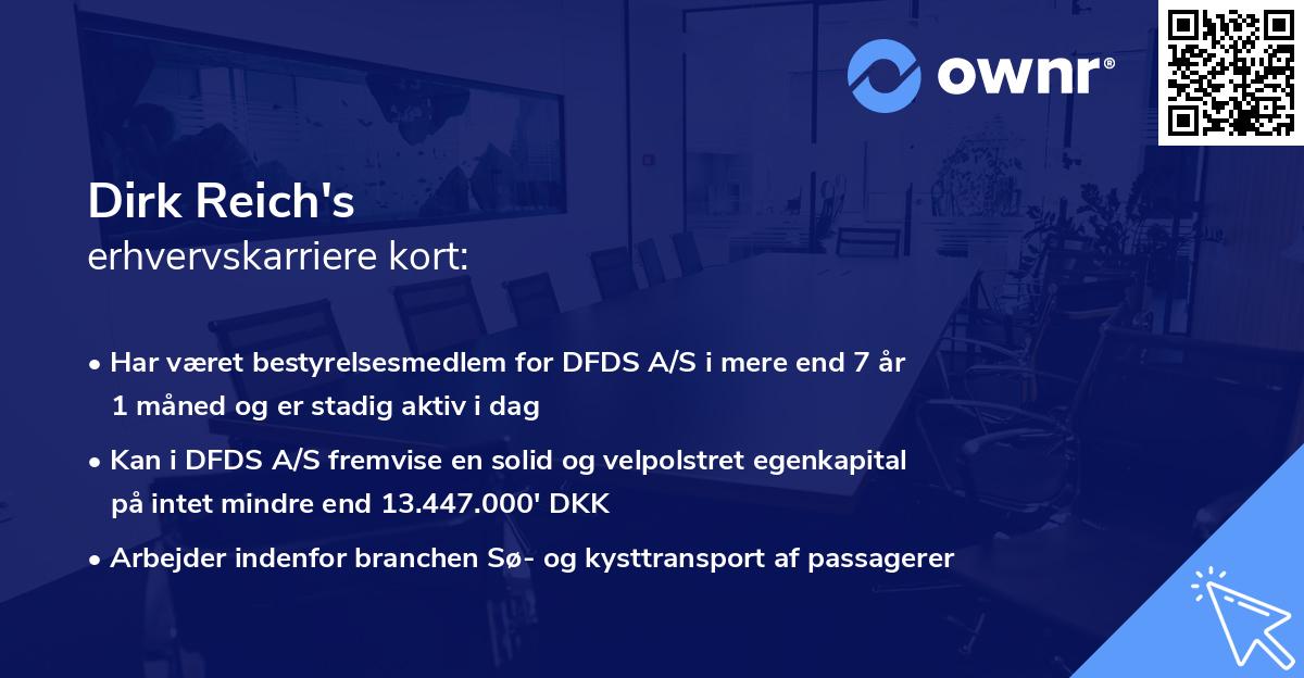 Dirk Reich's erhvervskarriere kort
