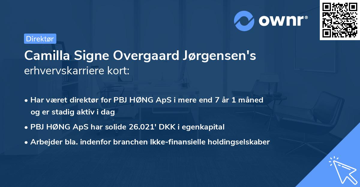 Camilla Signe Overgaard Jørgensen's erhvervskarriere kort