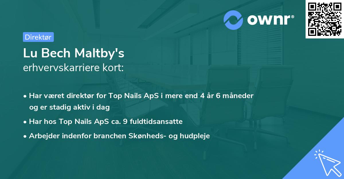 Lu Bech Maltby's erhvervskarriere kort