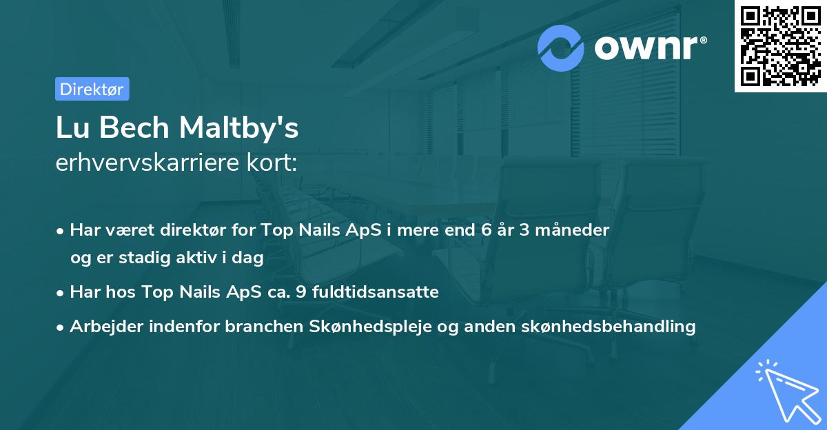 Lu Bech Maltby's erhvervskarriere kort