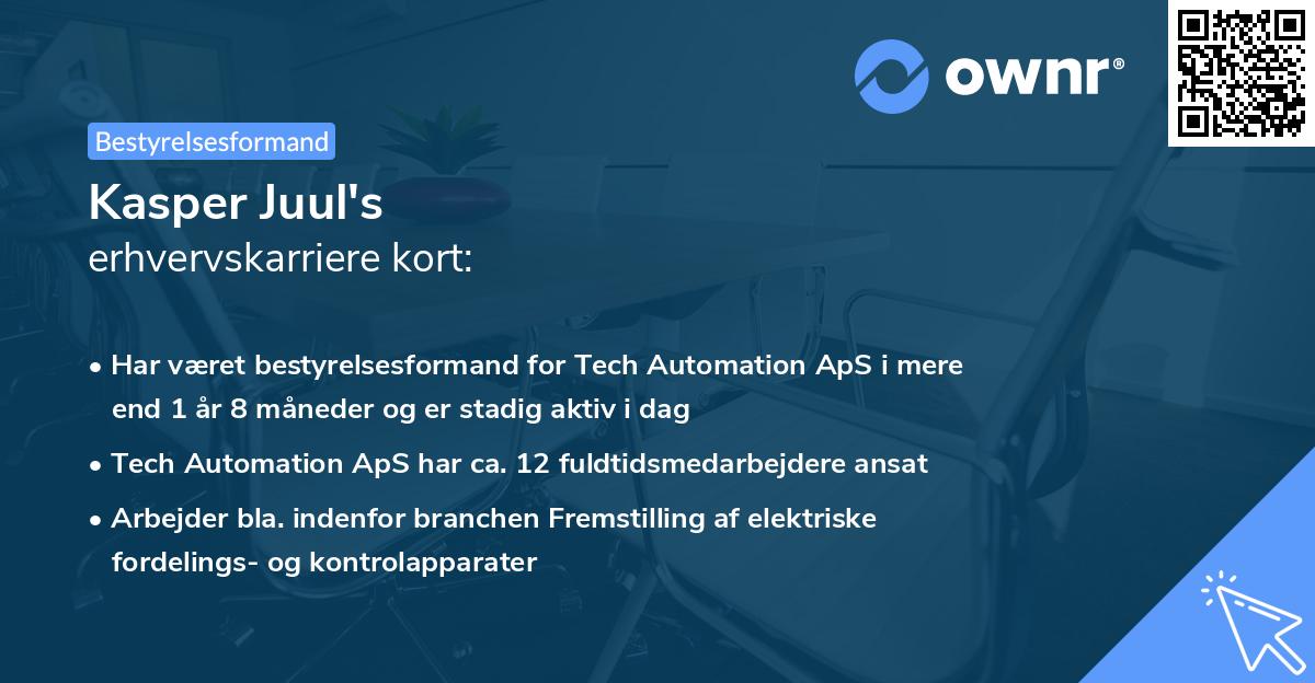 Kasper Juul's erhvervskarriere kort