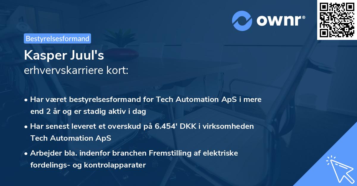 Kasper Juul's erhvervskarriere kort