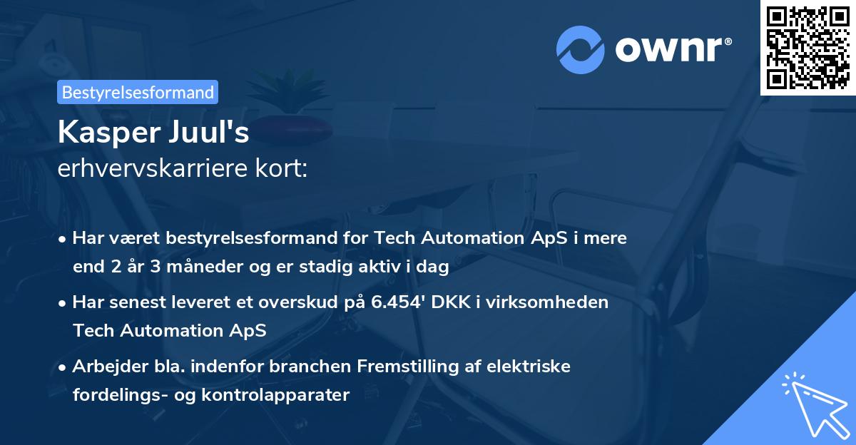 Kasper Juul's erhvervskarriere kort