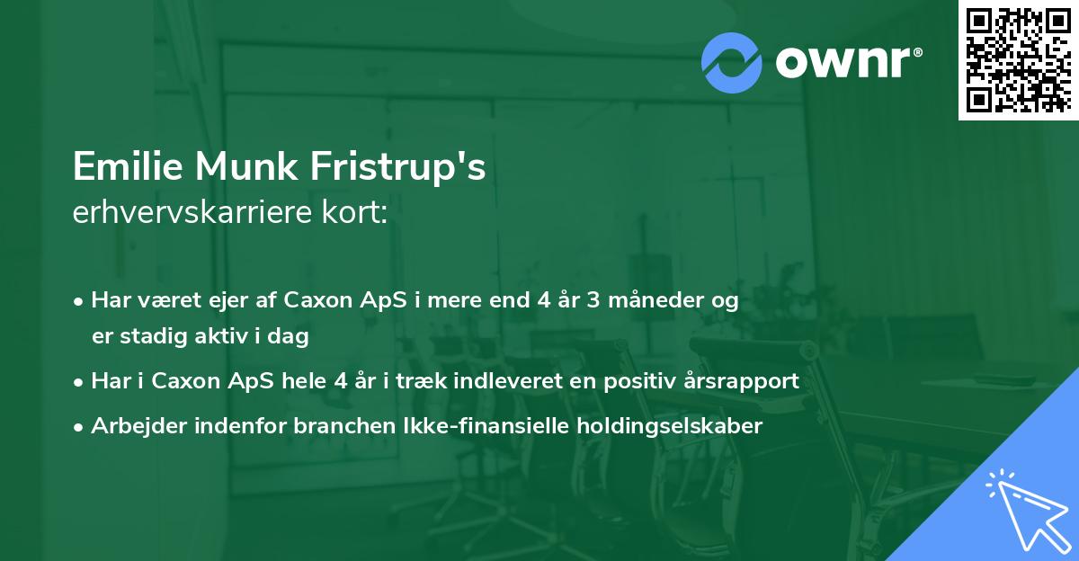 Emilie Munk Fristrup's erhvervskarriere kort
