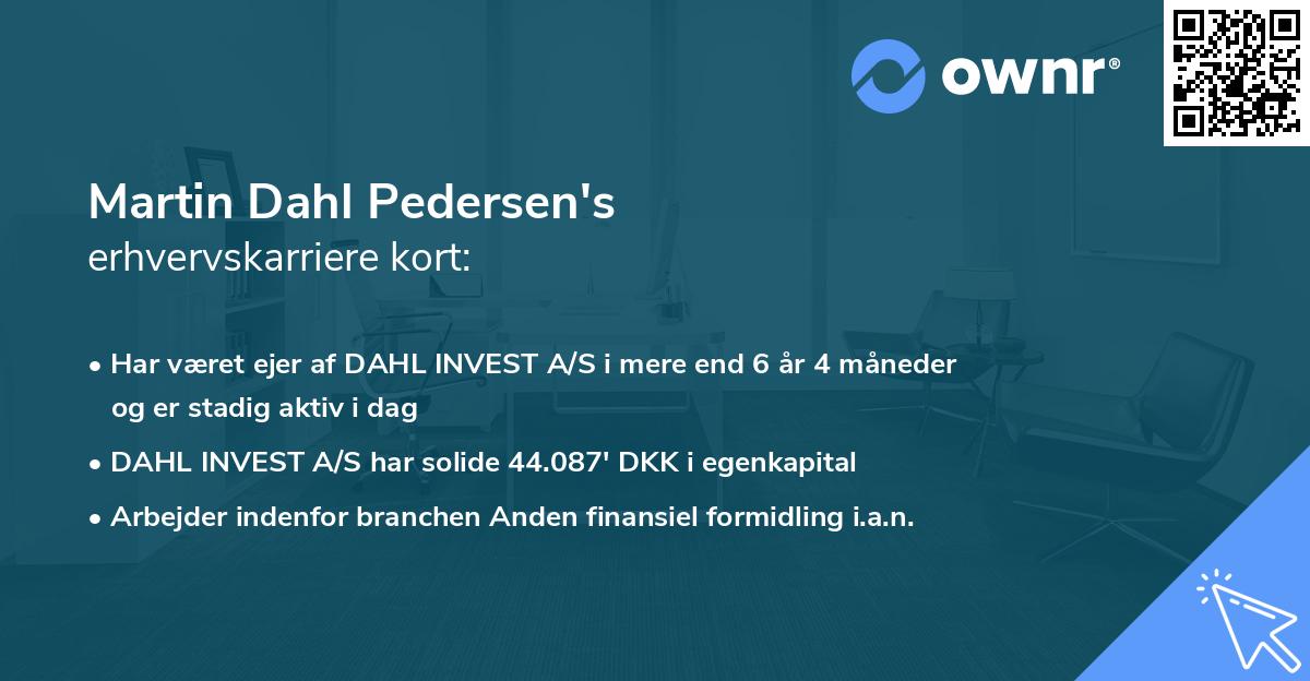 Martin Dahl Pedersen's erhvervskarriere kort