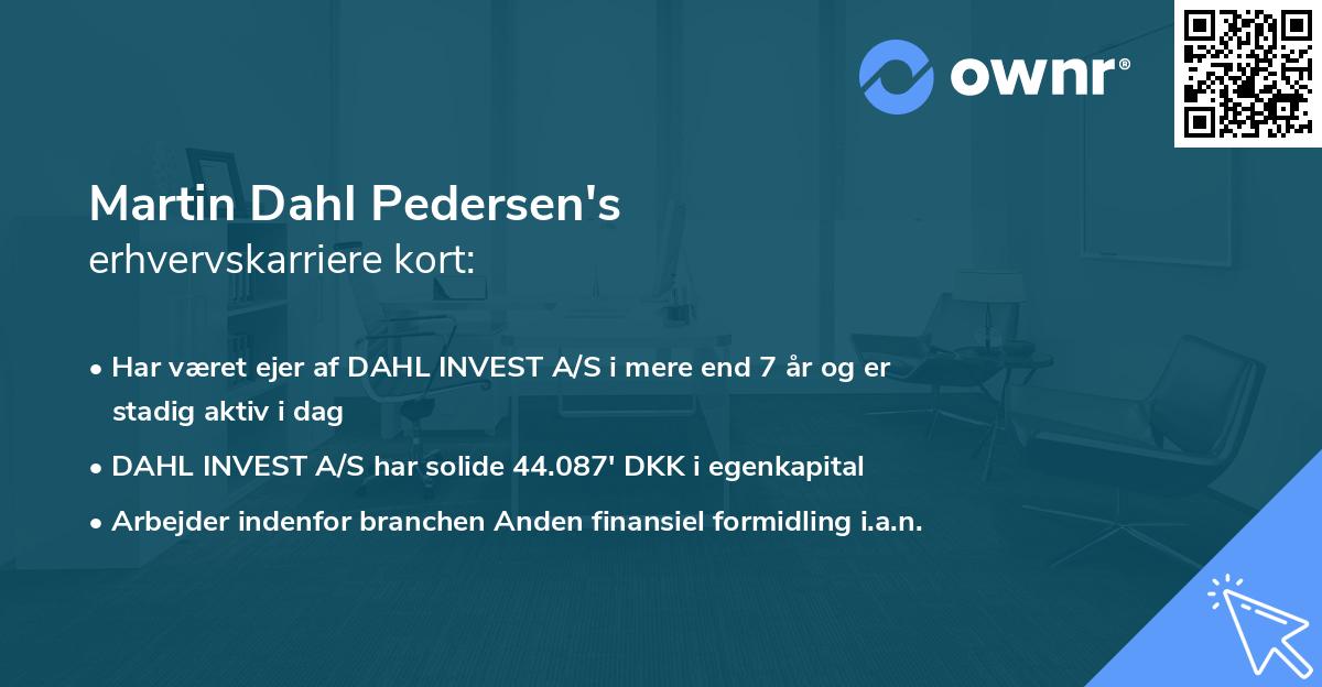 Martin Dahl Pedersen's erhvervskarriere kort