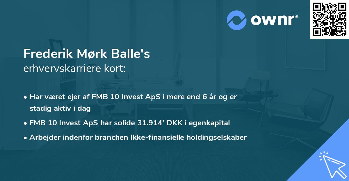 Frederik Mørk Balle's erhvervskarriere kort