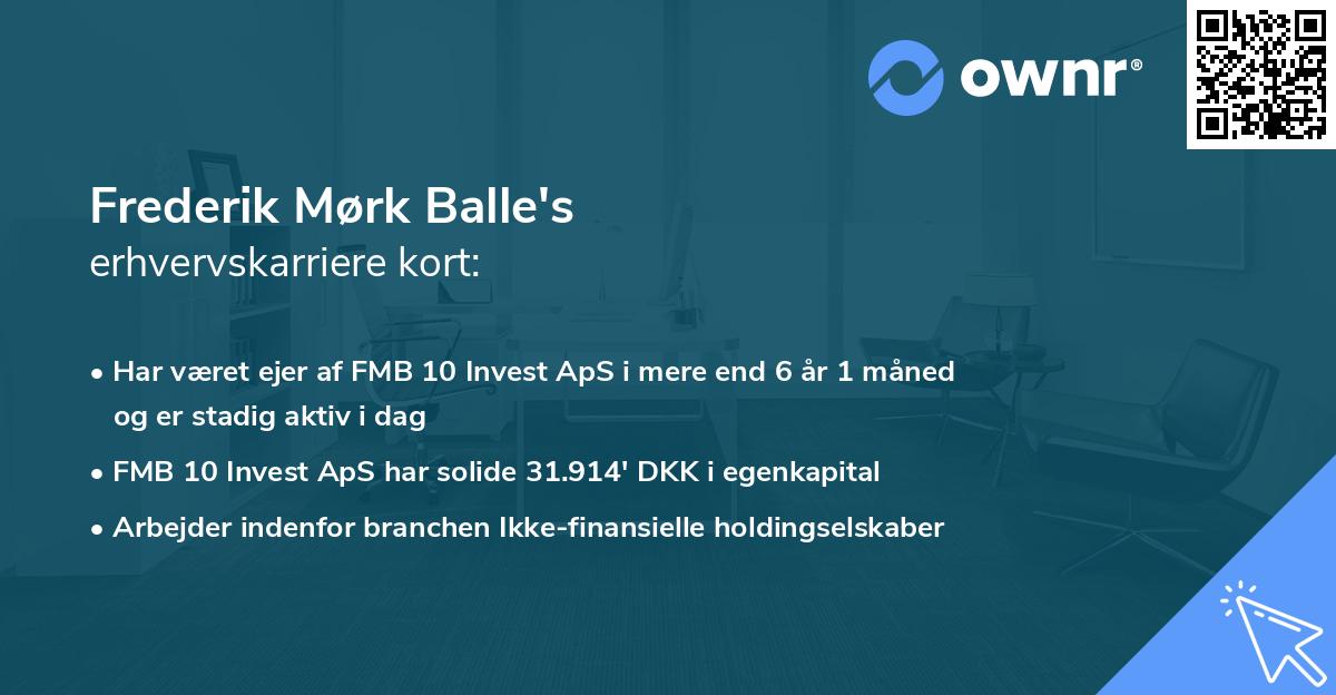 Frederik Mørk Balle's erhvervskarriere kort