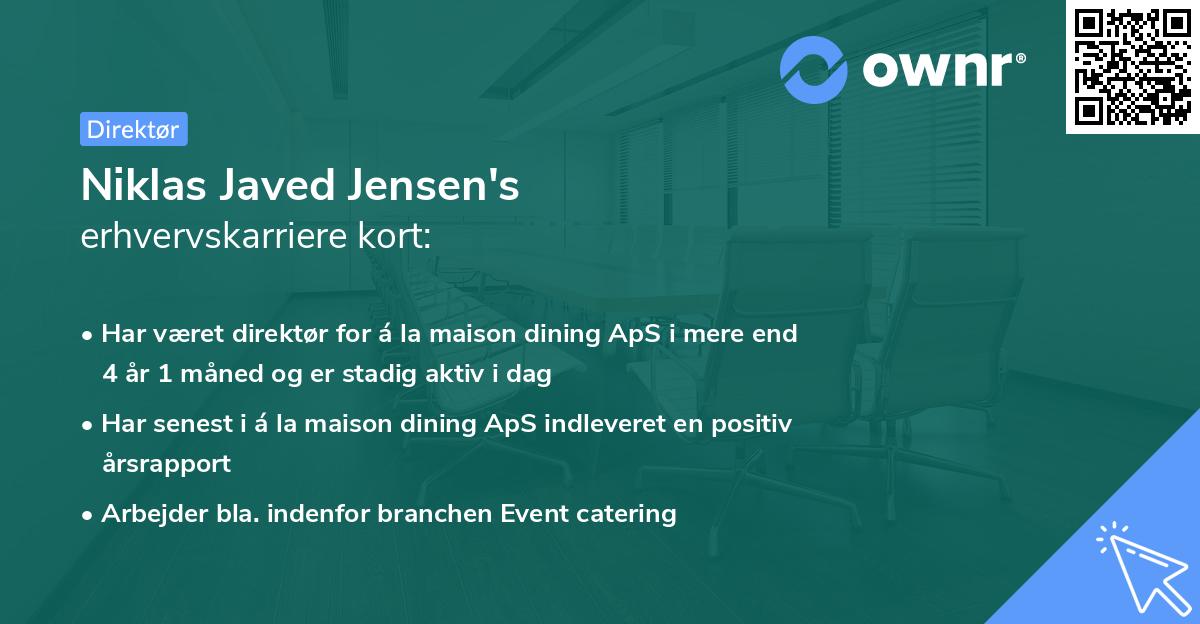 Niklas Javed Jensen's erhvervskarriere kort
