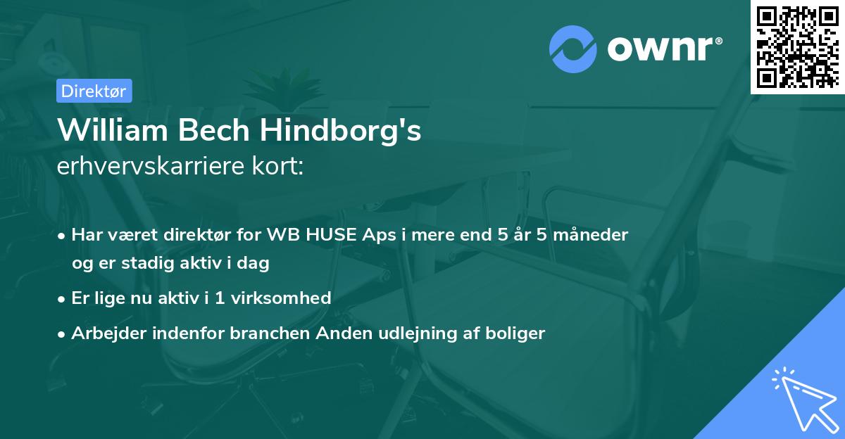 William Bech Hindborg's erhvervskarriere kort