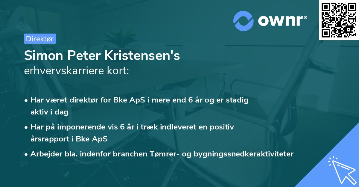 Simon Peter Kristensen's erhvervskarriere kort