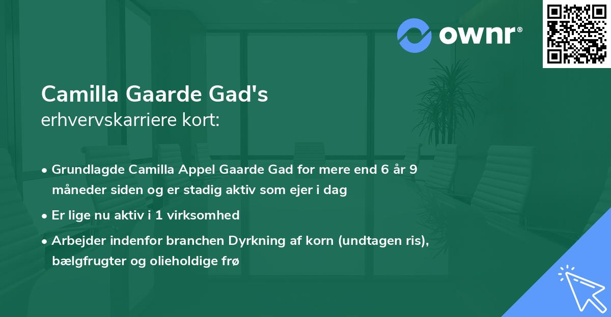 Camilla Gaarde Gad's erhvervskarriere kort