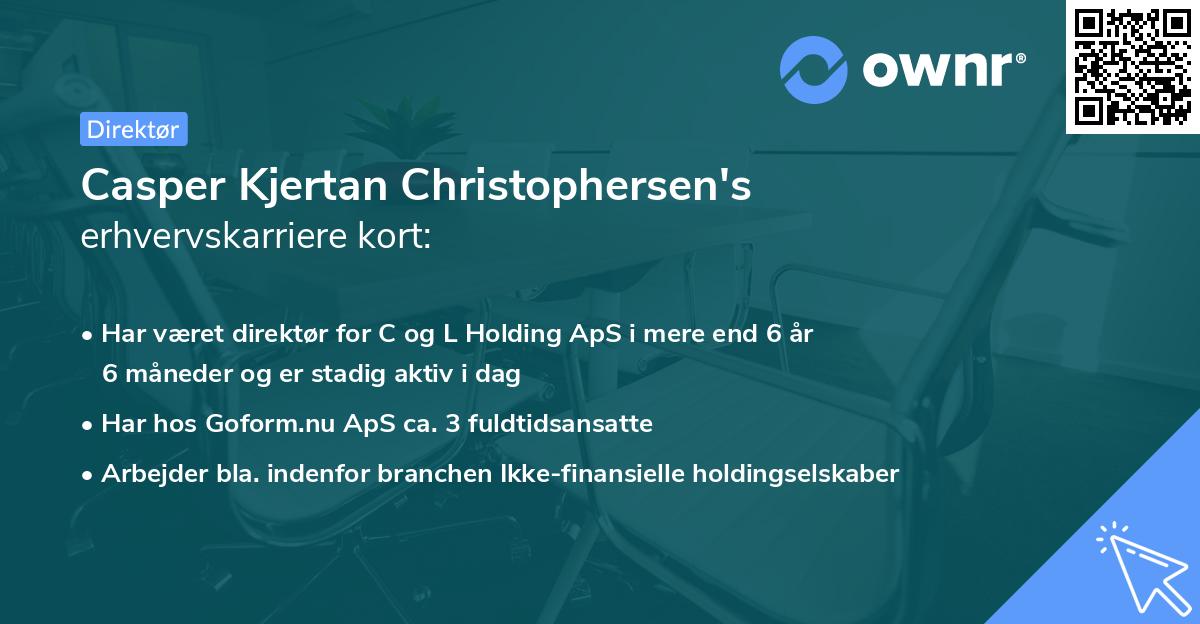 Casper Kjertan Christophersen's erhvervskarriere kort