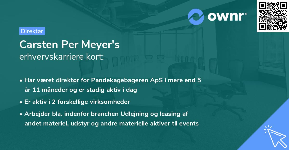 Carsten Per Meyer's erhvervskarriere kort