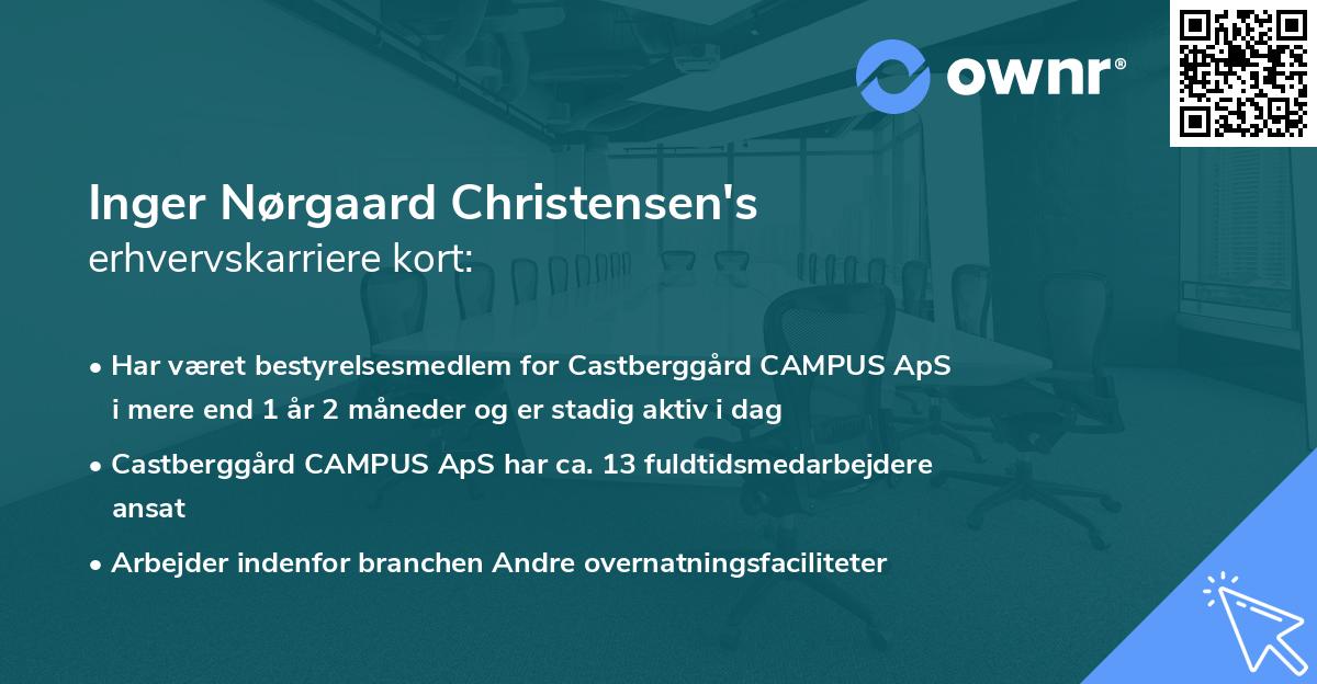 Inger Nørgaard Christensen's erhvervskarriere kort