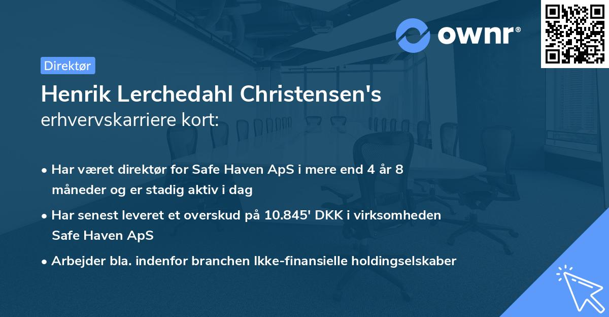 Henrik Lerchedahl Christensen's erhvervskarriere kort
