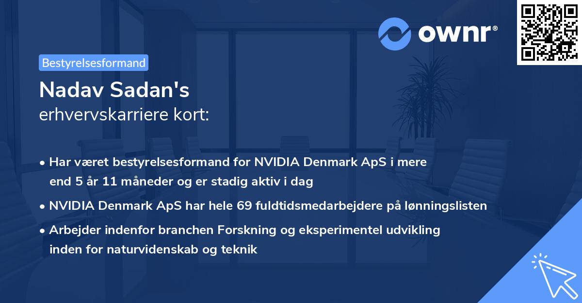 Nadav Sadan's erhvervskarriere kort