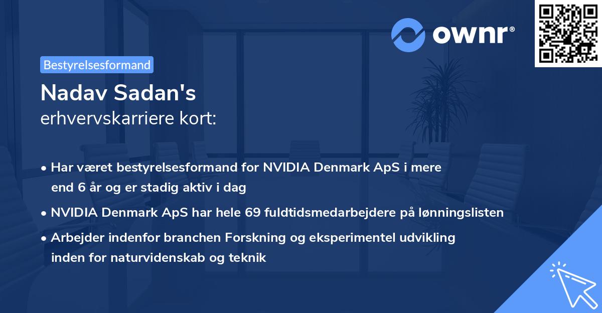 Nadav Sadan's erhvervskarriere kort