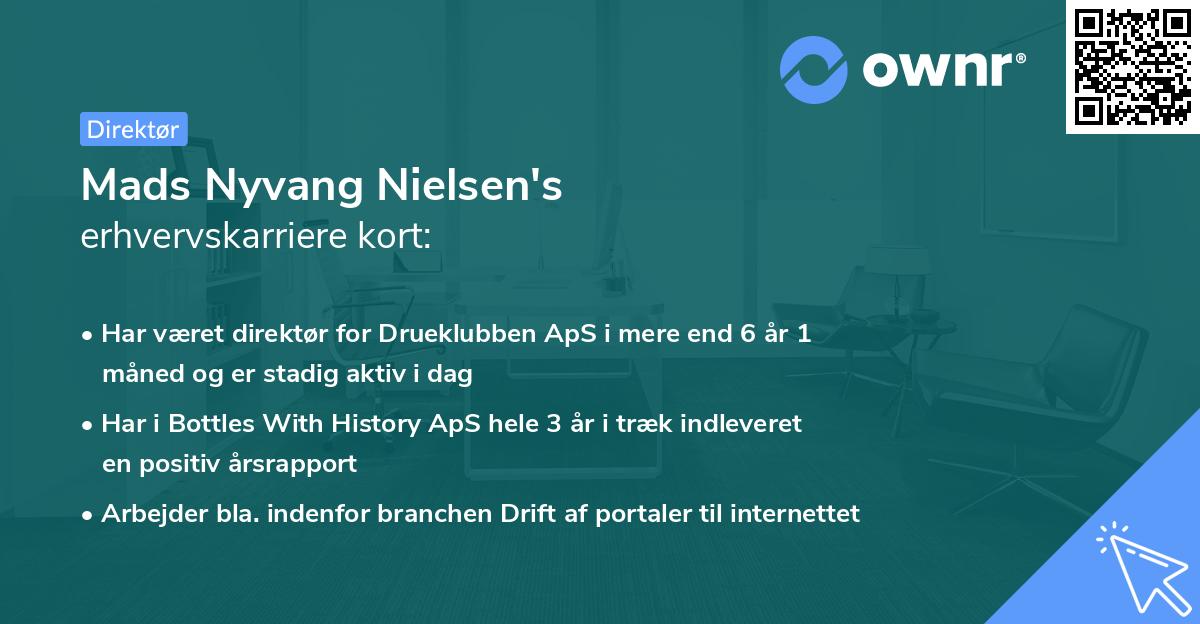 Mads Nyvang Nielsen's erhvervskarriere kort