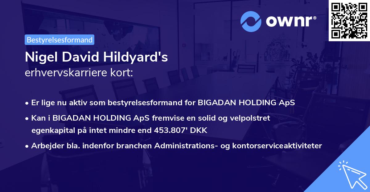 Nigel David Hildyard's erhvervskarriere kort