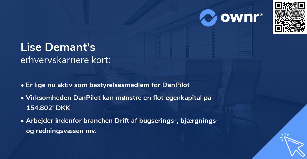 Lise Demant's erhvervskarriere kort