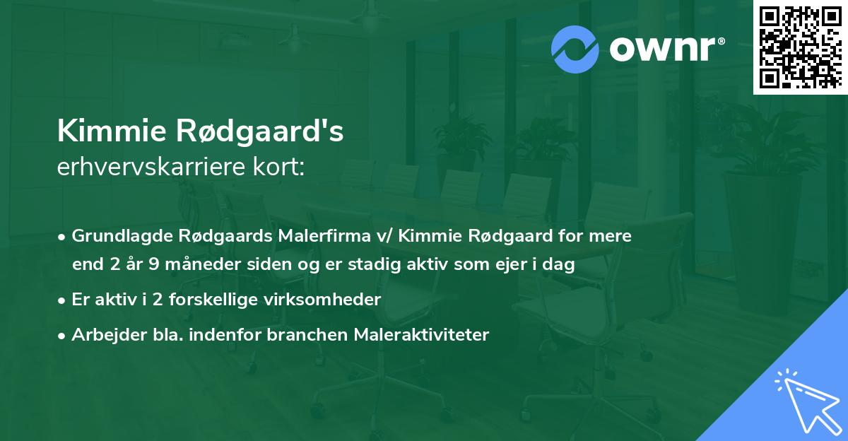 Kimmie Rødgaard's erhvervskarriere kort