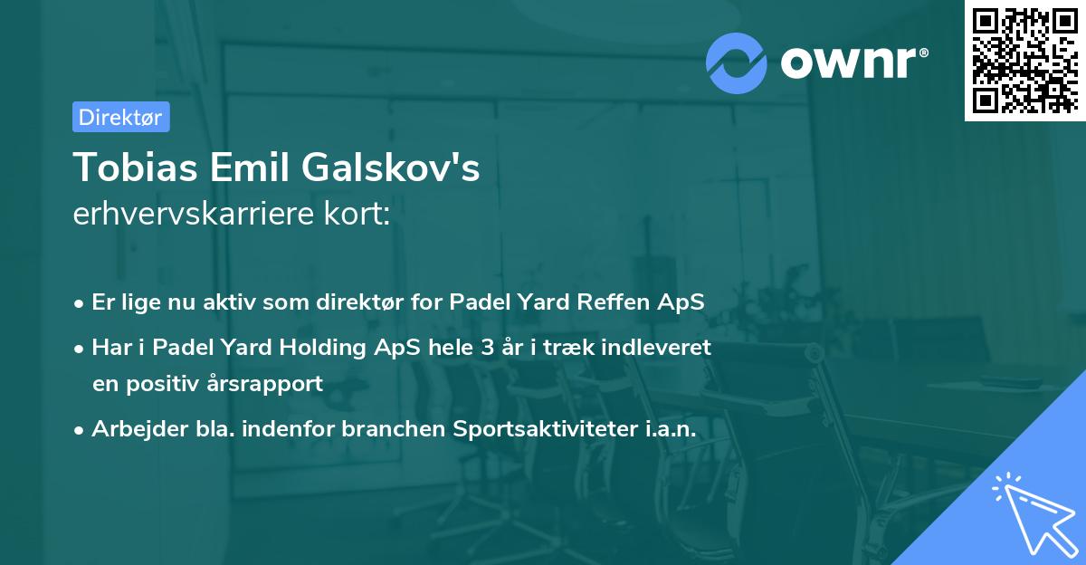 Tobias Emil Galskov's erhvervskarriere kort