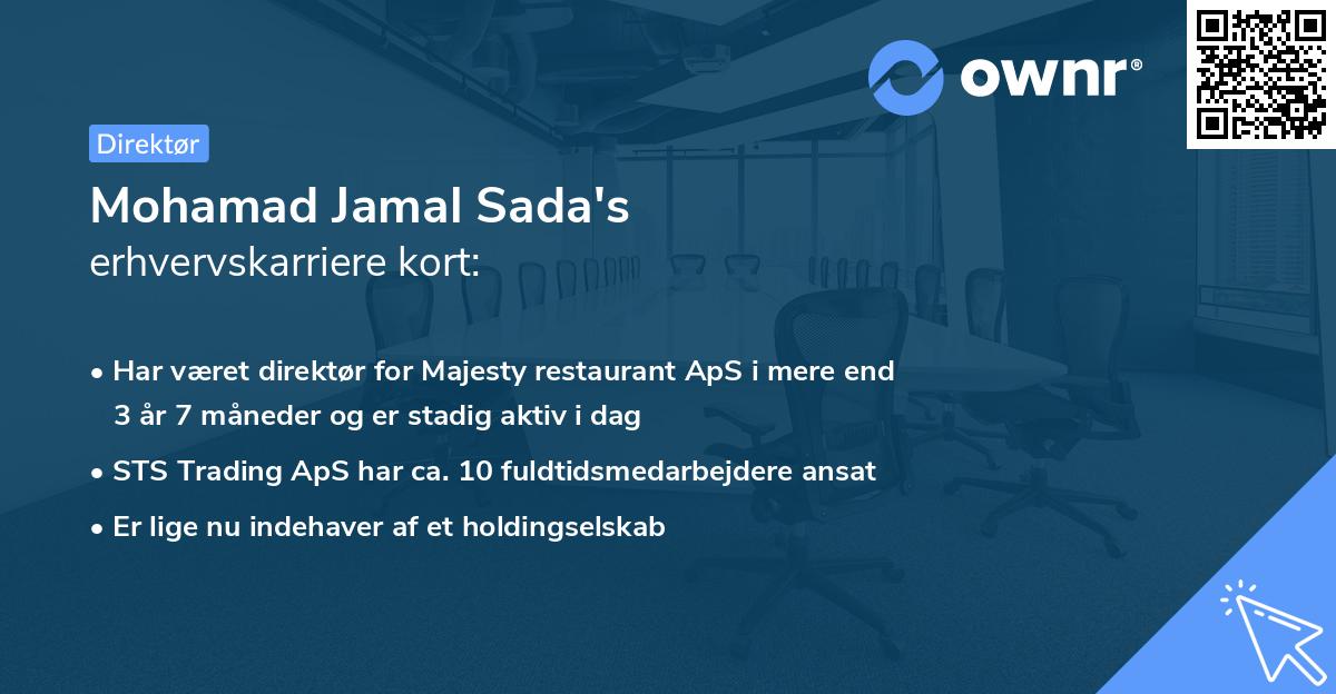 Mohamad Jamal Sada's erhvervskarriere kort