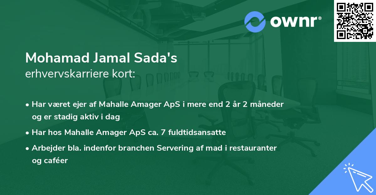 Mohamad Jamal Sada's erhvervskarriere kort