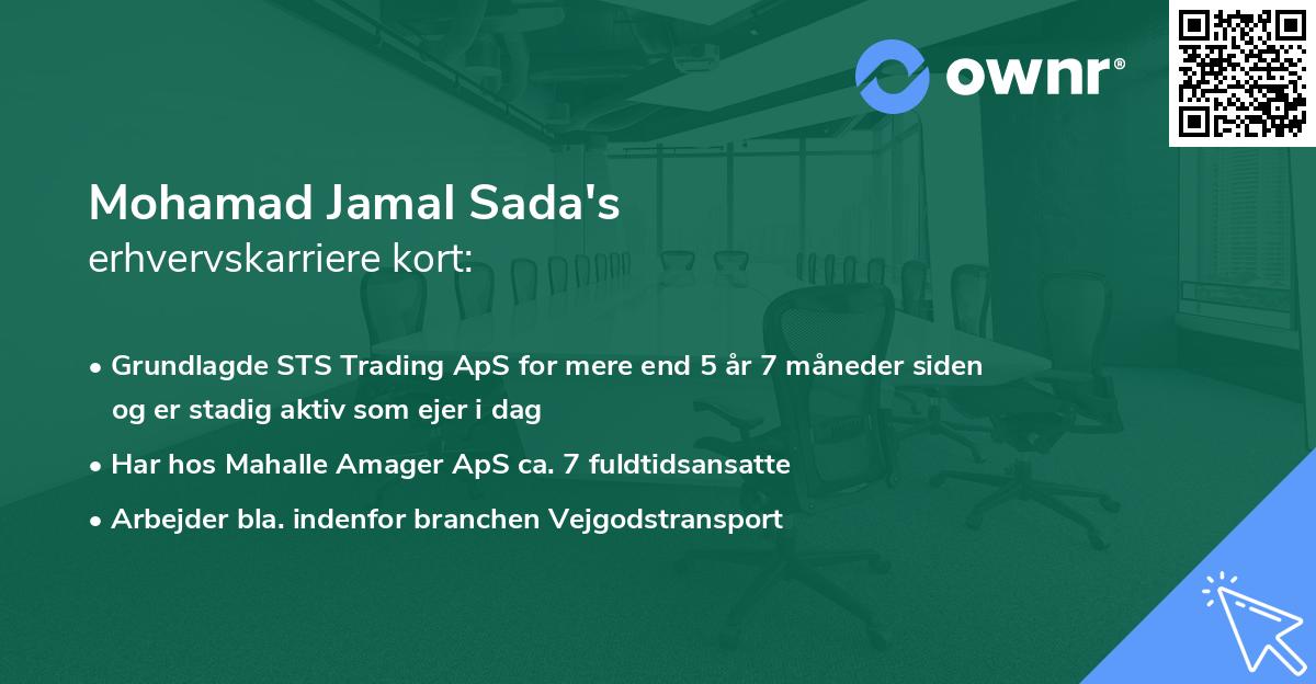 Mohamad Jamal Sada's erhvervskarriere kort