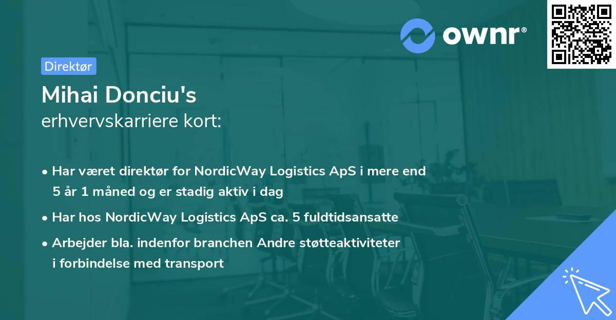 Mihai Donciu's erhvervskarriere kort