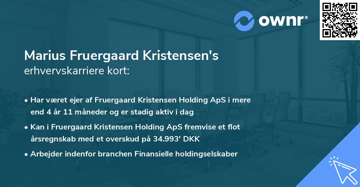 Marius Fruergaard Kristensen's erhvervskarriere kort