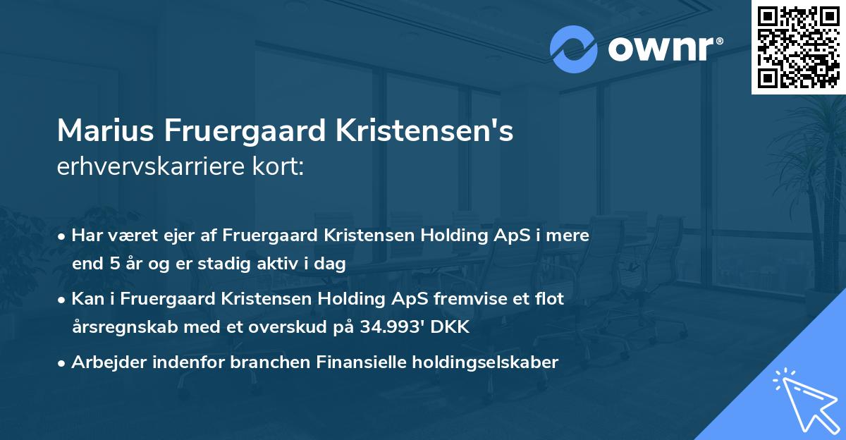 Marius Fruergaard Kristensen's erhvervskarriere kort