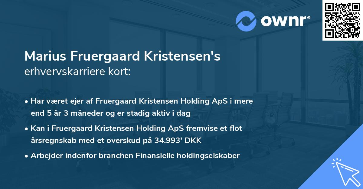 Marius Fruergaard Kristensen's erhvervskarriere kort
