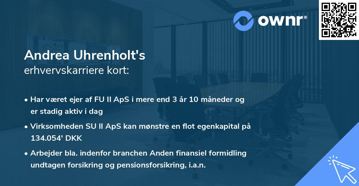 Andrea Uhrenholt's erhvervskarriere kort