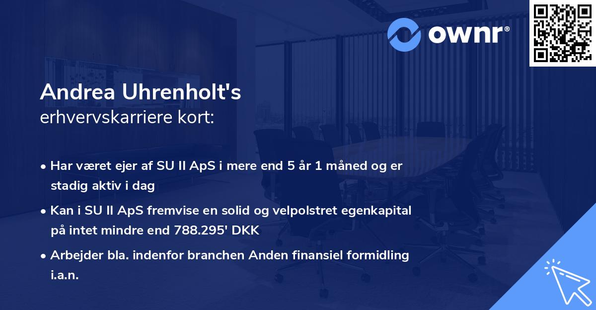 Andrea Uhrenholt's erhvervskarriere kort