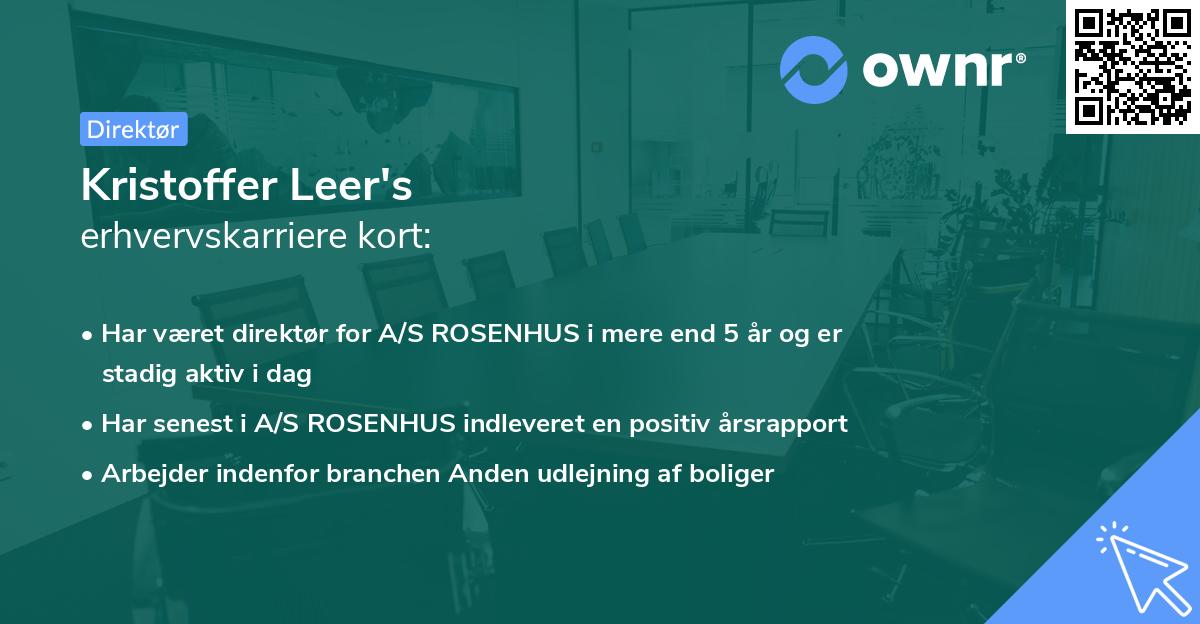 Kristoffer Leer's erhvervskarriere kort