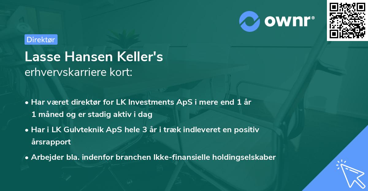 Lasse Hansen Keller's erhvervskarriere kort